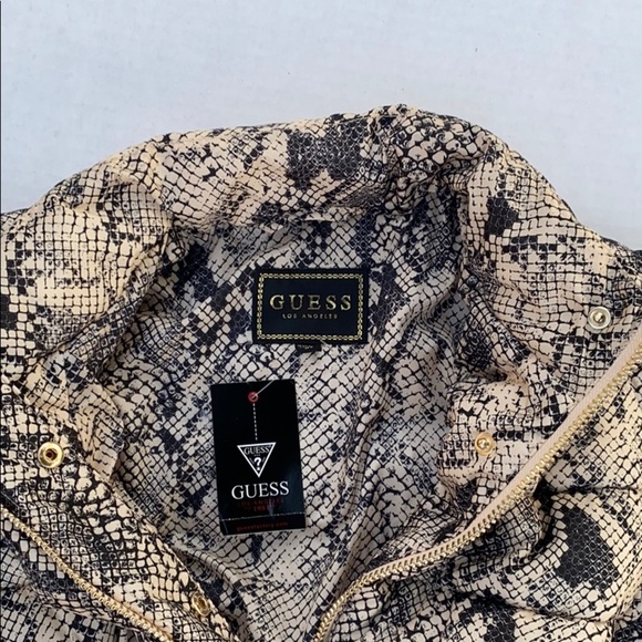 NEW GUESS Lexie Snakeskin Puffer Jacket SZ S - Picture 9 of 9